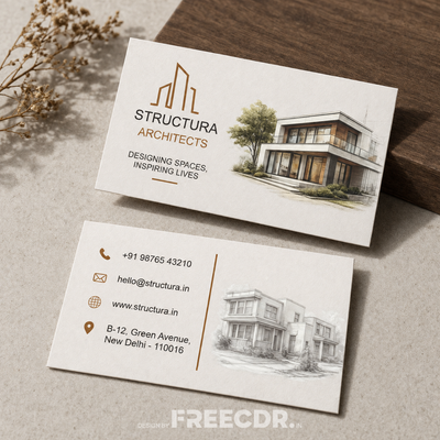 Corporate Architect Designer Business Card CDR - Free CorelDraw Template Download | FreeCDR