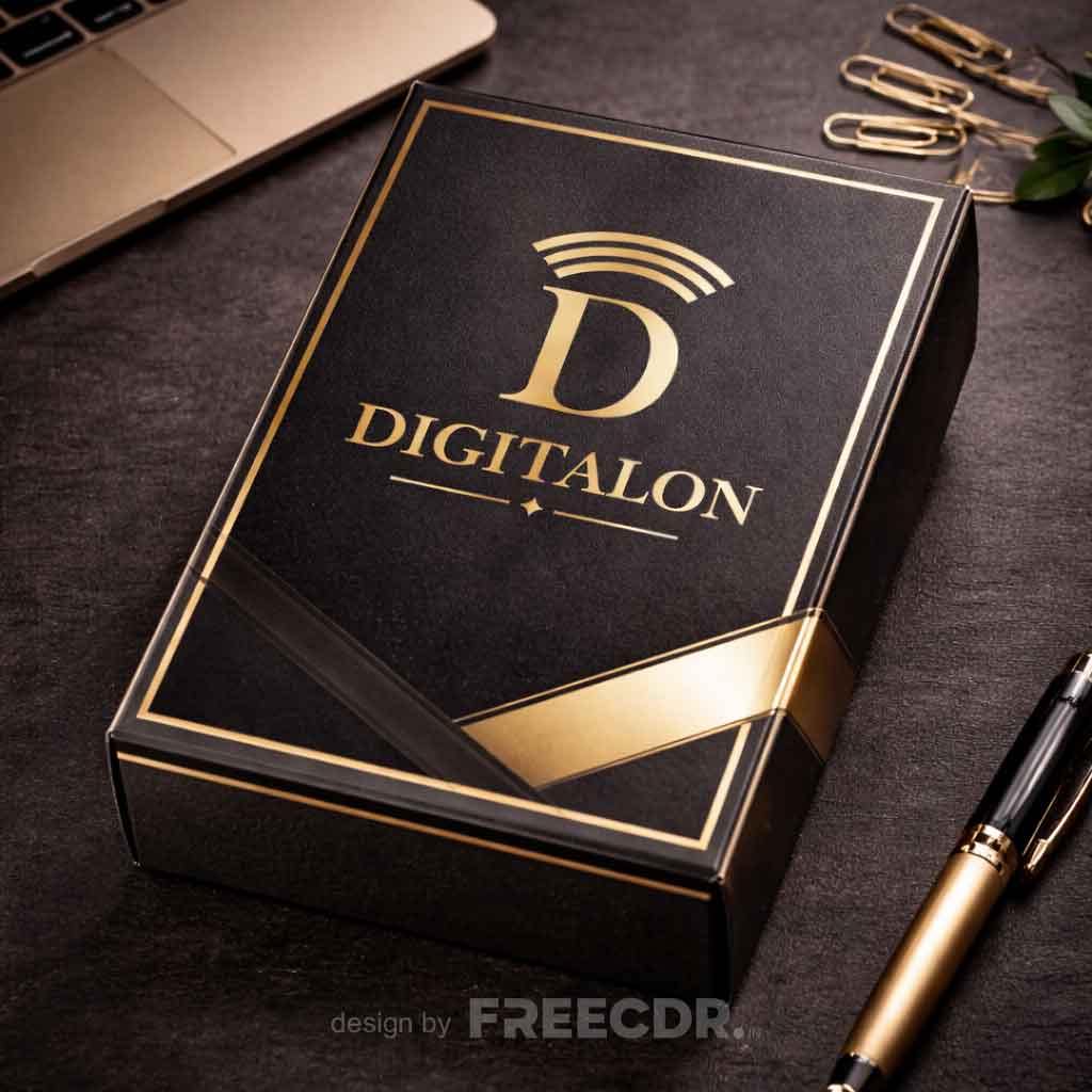 Black and gold box with 'Digitalon' logo in Corel Template.