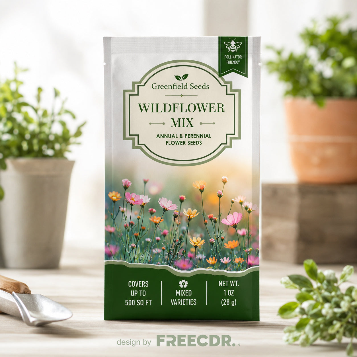 Flower-Seed-Pouch-CorelDRAW-Template | Premium-Packaging-Design-CDR-File-Download
