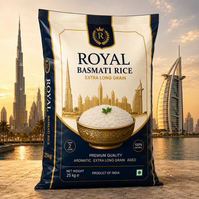 Long Grain Basmati Rice Bag Design CDR - Free CorelDraw Template Download | FreeCDR