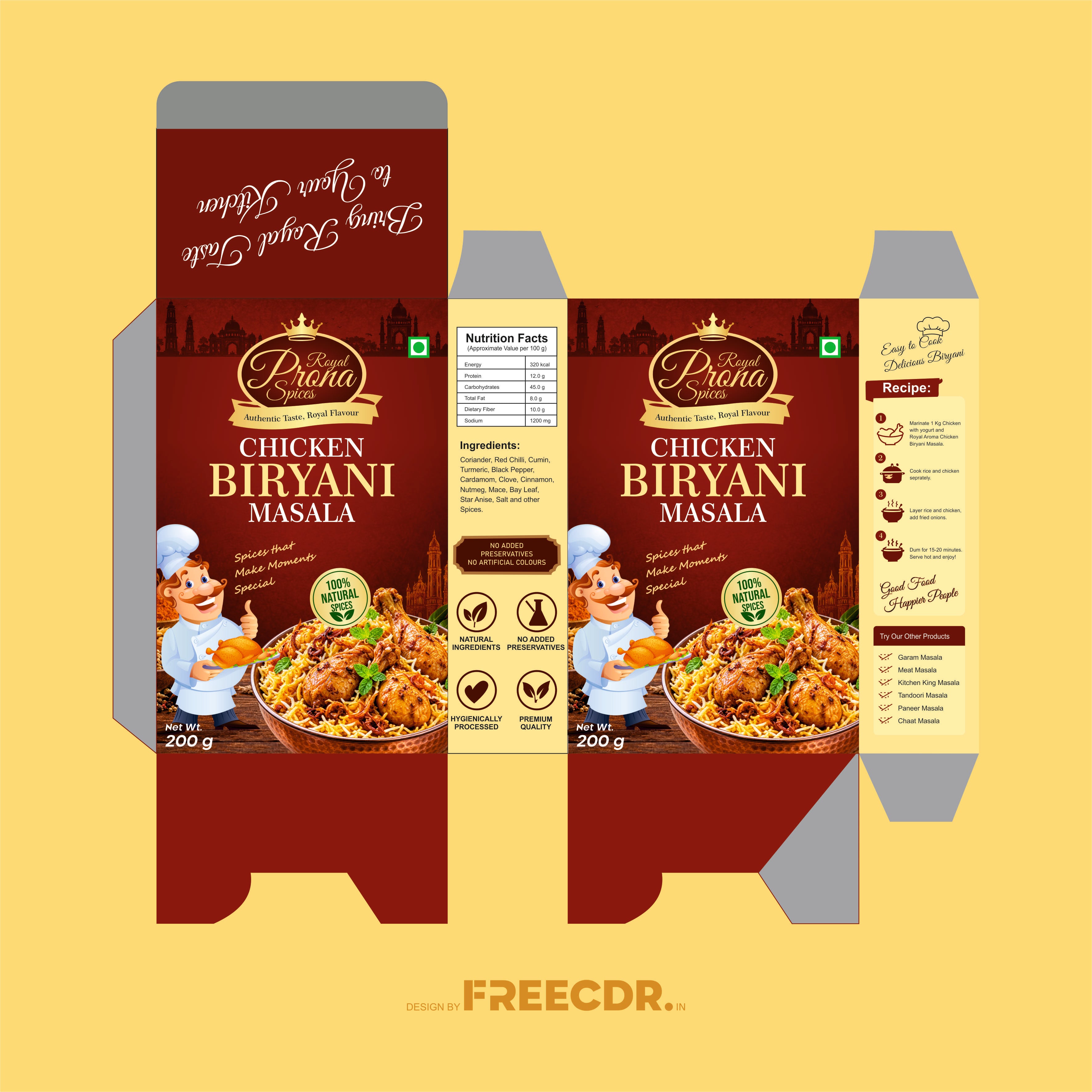 Kitchen King Masala Packaging CDR Template Free Download