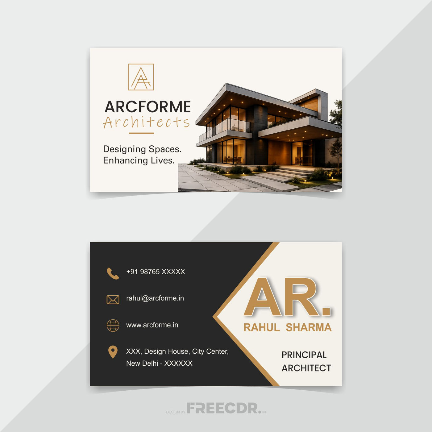 Premium Architect Business Card CDR Template - Free Download | FreeCDR ...