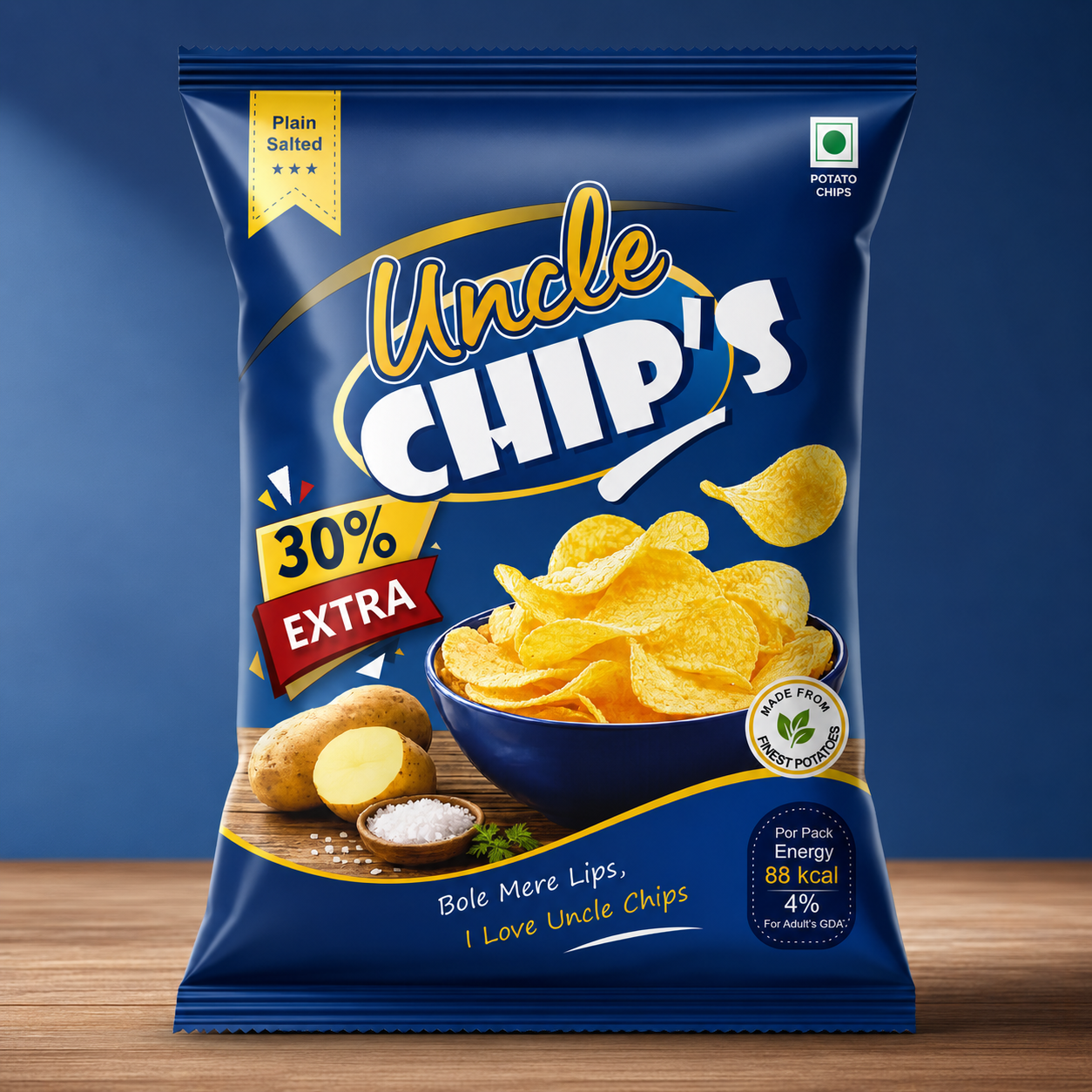 Premium Chips Packaging Design CDR Template - Free CorelDraw File for Chips Brands and Snack Food Companies India