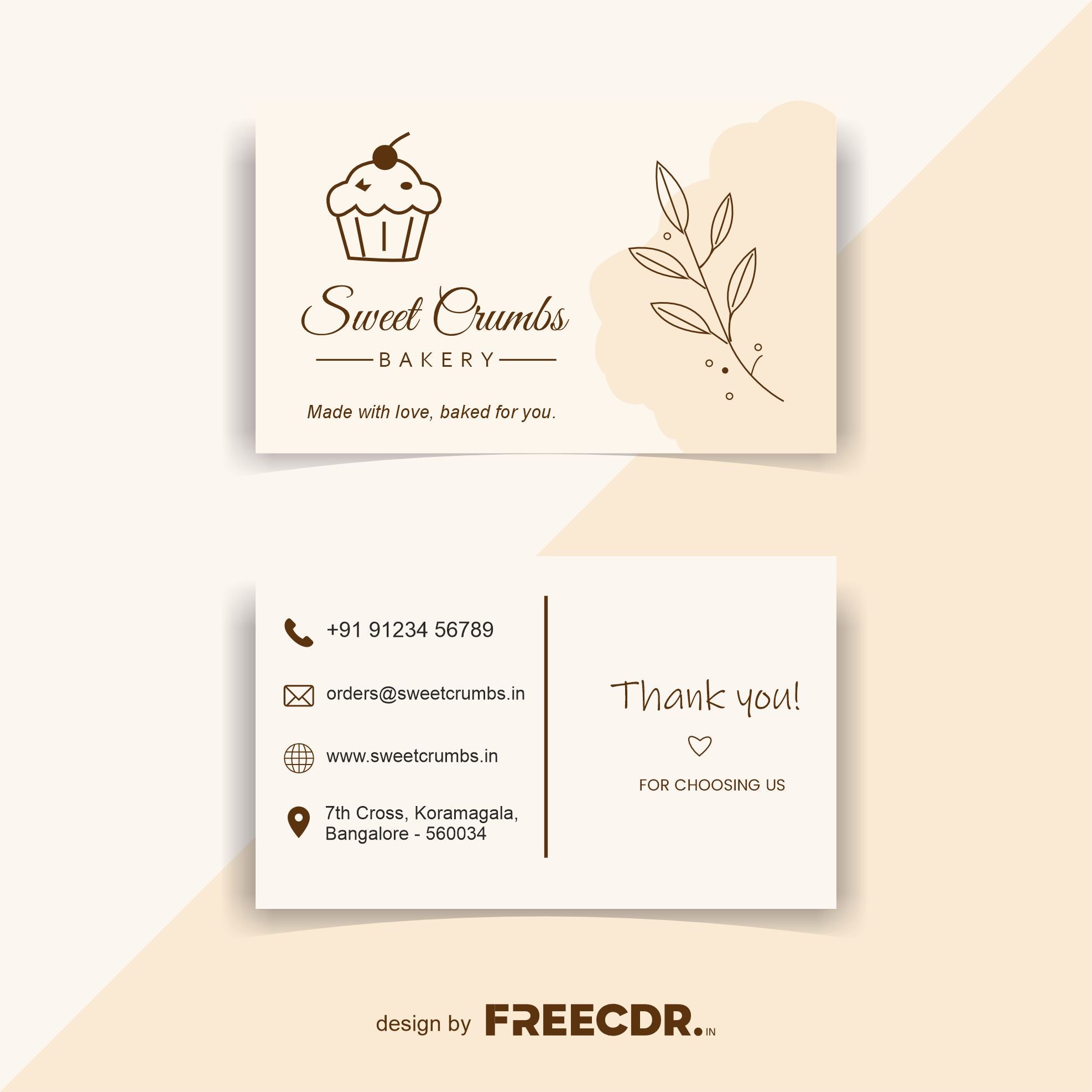 Premium Bakery Card Free CDR