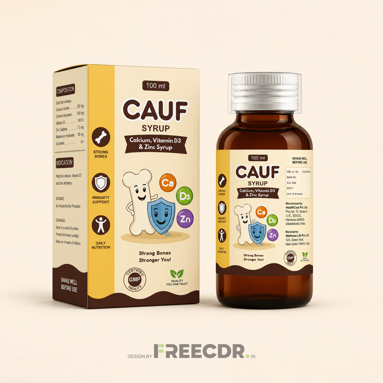 Cough Syrup Lable CDR Template - Free Download | Free CDR