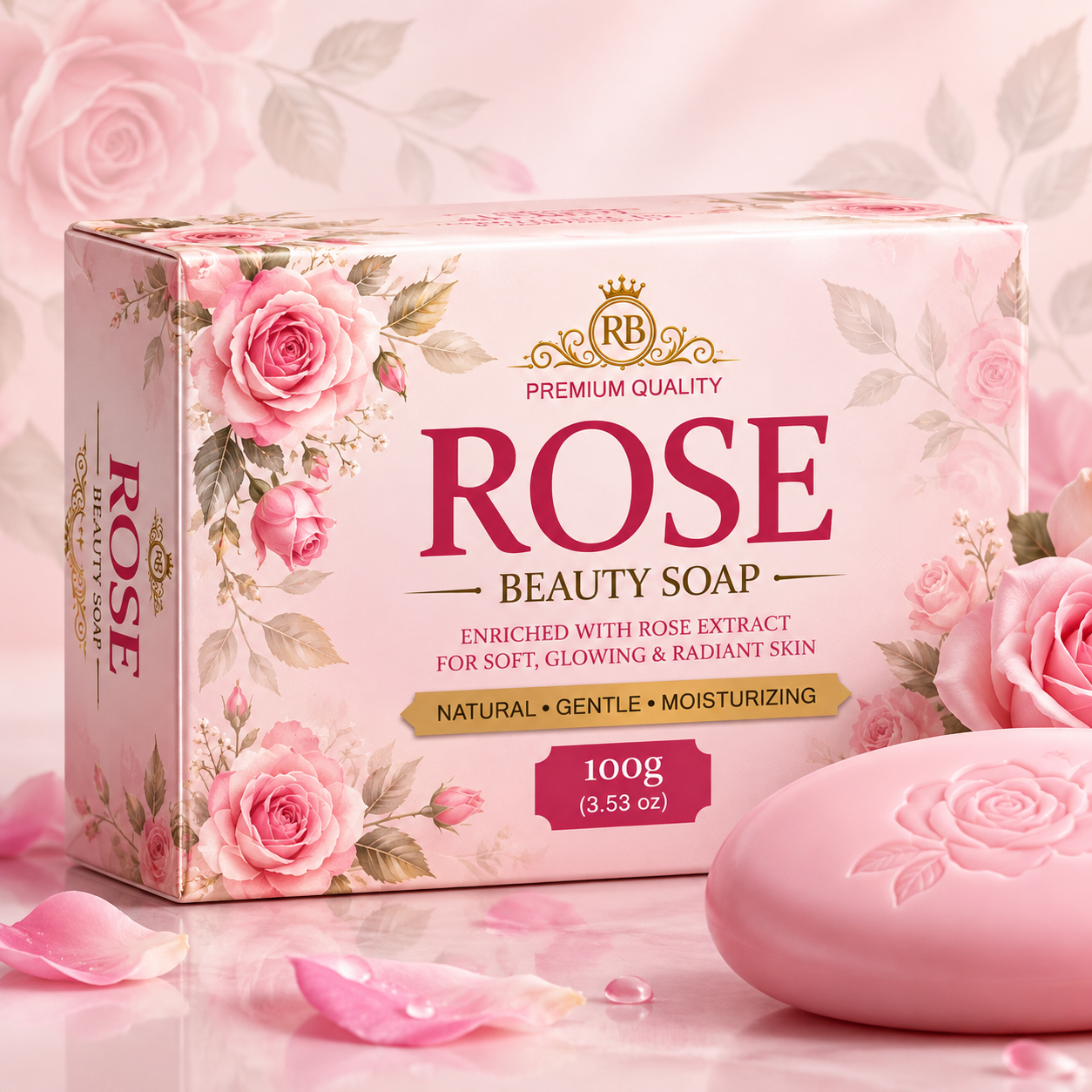 Premium Rose Soap Wrapper Template