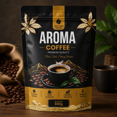 Premium Coffee Pouch Design CDR - Free CorelDraw Template Download | FreeCDR