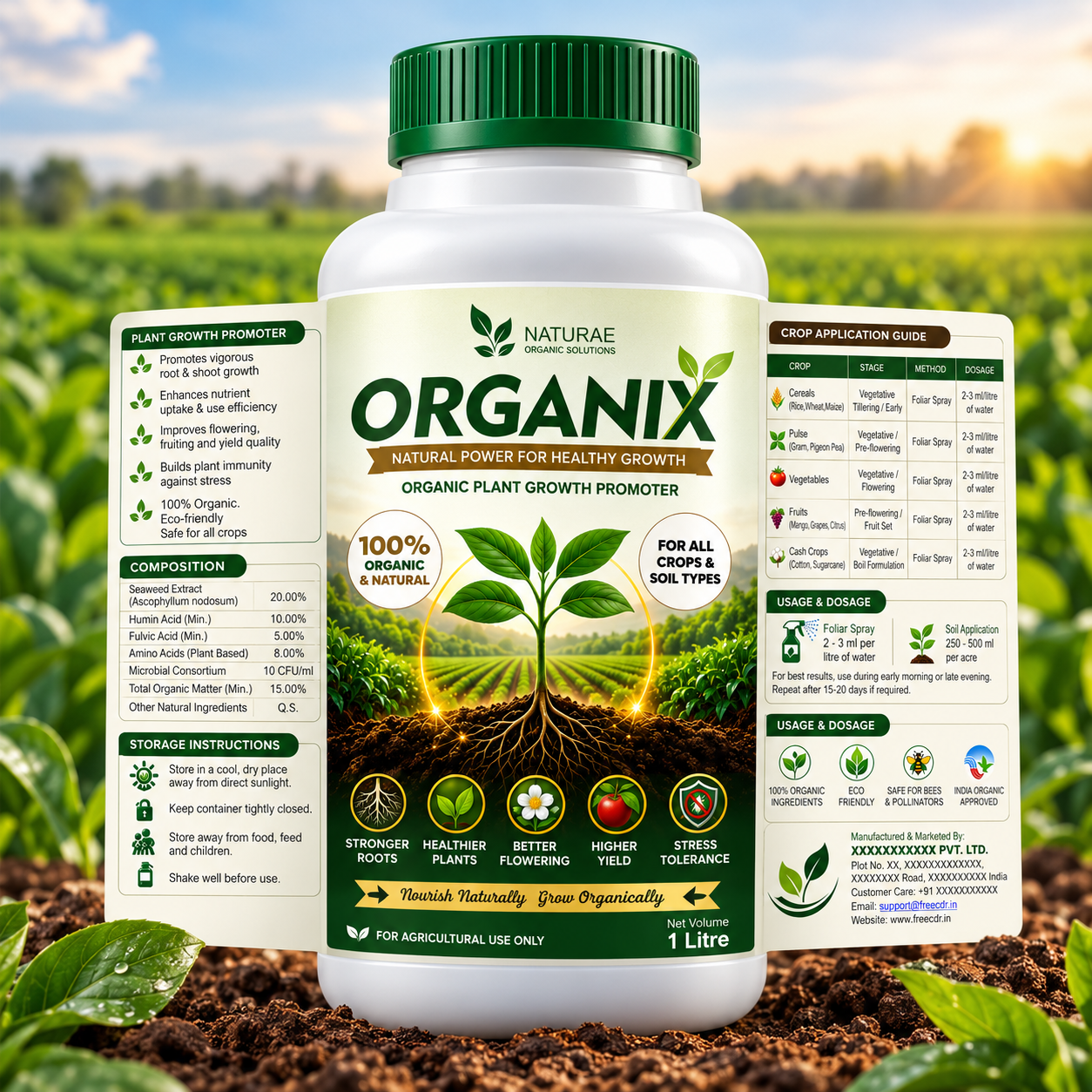 Pesticide Label Design CDR Template - Free CorelDraw File for Agriculture Companies Agro Chemical Brands Crop Protection India