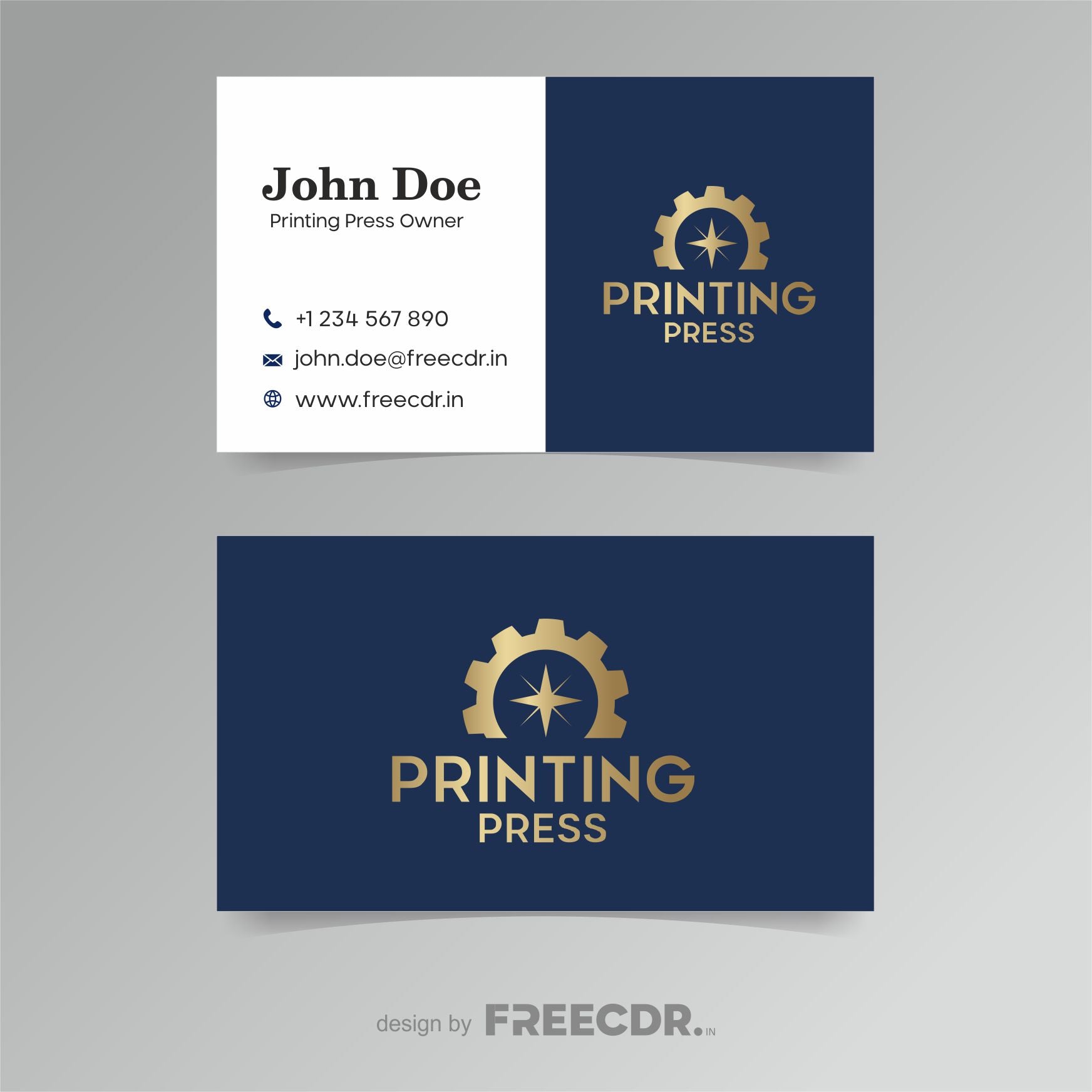 Printing Press Business Card Design CorelDRAW
