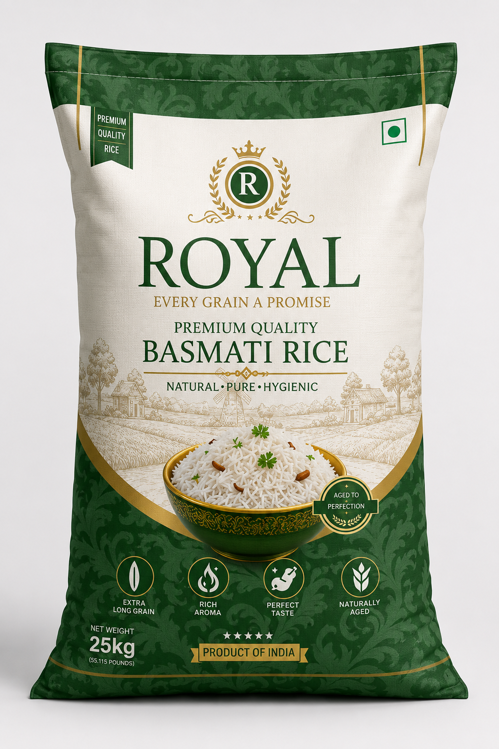 Premium Rice Pouch Design for Commercial Packaging